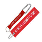 Personalisasi Hadiah Promosi Polyester Woven Ribbon Tape Wrist Lanyard Keychain